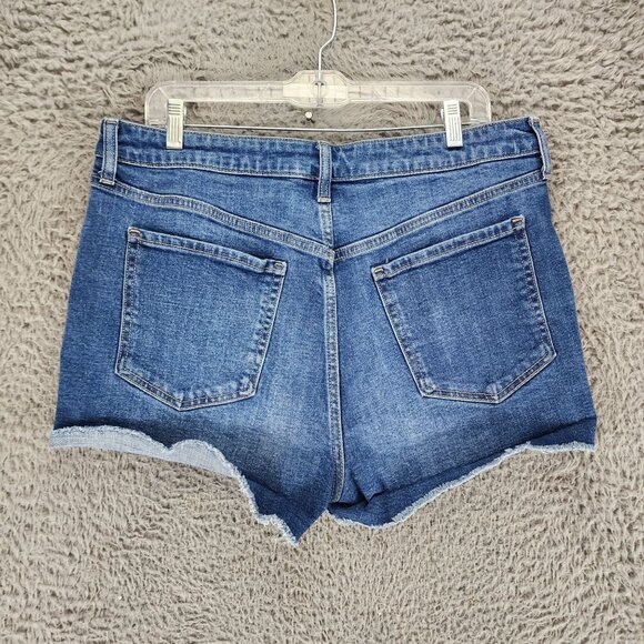 Old Navy Shorts Womens 14 Blue High Rise OG Straight Denim Jean Cut Off - Picture 8 of 9